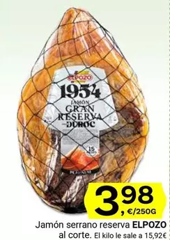 Oferta de Elpozo - Jamon Serrano Reserva por 3,98€ en Supermercados Dani