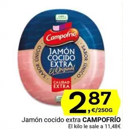 Oferta de Campofrío - Jamon Cocido Extra por 2,87€ en Supermercados Dani