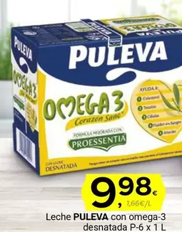 Oferta de Puleva - Leche Con Omega-3 Desnatada P-6 por 9,98€ en Supermercados Dani