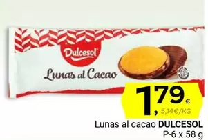 Oferta de Dulcesol - Lunas Al Cacao por 1,79€ en Supermercados Dani