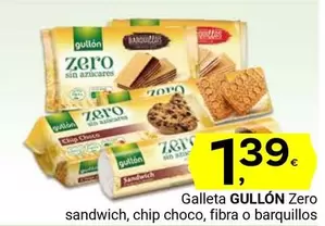 Oferta de Gullón - Galleta Zero Sandwich, Chip Choco, Fibra O Barquillos por 1,39€ en Supermercados Dani