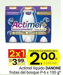 Oferta de Danone - Actimel Liquido Frutas Del Bosque por 3,99€ en Supermercados Dani