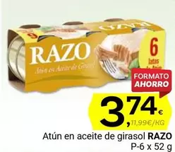 Oferta de Razo - Atun En Aceite De Girasol por 3,74€ en Supermercados Dani