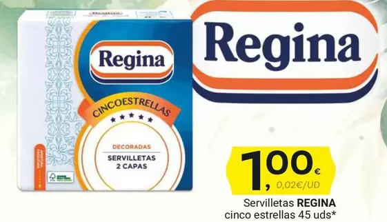 Oferta de Regina  - - Servilletas Cinoo Estrellas por 1€ en Supermercados Dani