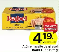 Oferta de Isabel - Atun En Aceite De Girasol por 4,19€ en Supermercados Dani