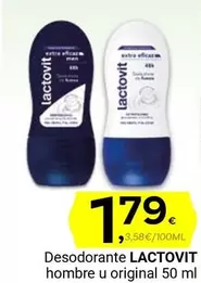 Oferta de Lactovit - Desodorante Hombre U Original por 1,79€ en Supermercados Dani