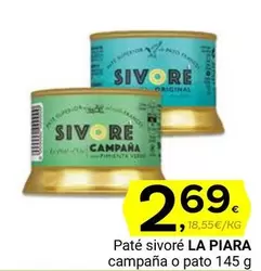 Oferta de La Piara - Paté Sivore por 2,69€ en Supermercados Dani