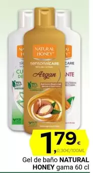 Oferta de Natural Honey - Gel De Bano Gama por 1,79€ en Supermercados Dani