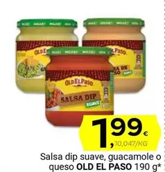 Oferta de Old El Paso - Salsa Dip Suave, Guacamole O Queso por 1,99€ en Supermercados Dani