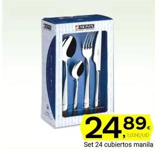 Oferta de Monix - Set 24 Cubiertos Manila por 24,89€ en Supermercados Dani