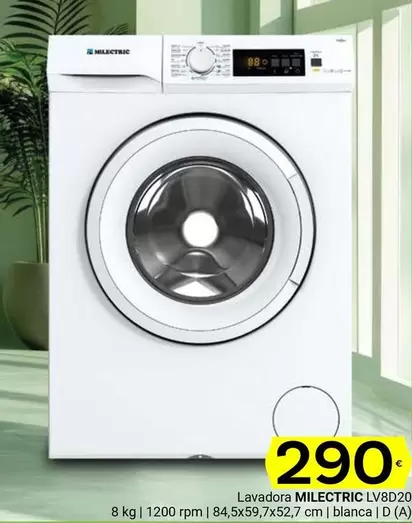 Oferta de Milcetre - Lavadora Lv8d20 por 290€ en Supermercados Dani