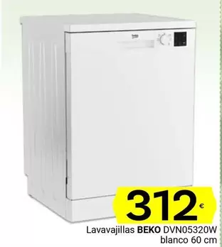 Oferta de Beko - Lavavajillas DVN05320W por 312€ en Supermercados Dani