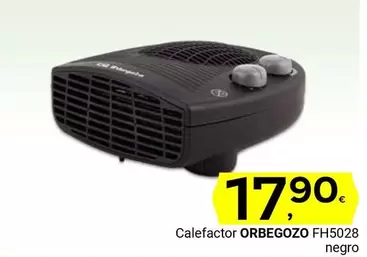 Oferta de Orbegozo - Calefactor Fh5028 Negro por 17,9€ en Supermercados Dani