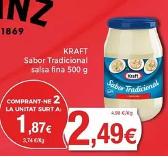 Oferta de Kraft - Sabor Tradicional Salsa Fina por 2,49€ en Supermercats Jespac