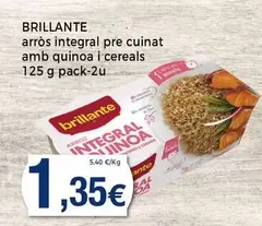 Oferta de Brillante - Arròs Integral Pre Cuinat Amb Quinoa I Cereals por 1,35€ en Supermercats Jespac