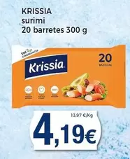 Oferta de Krissia - Surimi 20 Barretes por 4,19€ en Supermercats Jespac