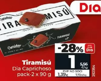 Oferta de Dia Caprichoso - Tiramisu por 1€ en Dia