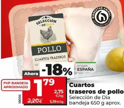 Oferta de Seleccion De Dia - Cuartos Traseros De Pollo por 1,79€ en Dia