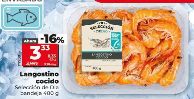 Oferta de Seleccion De Dia - Langostino Cocido por 3,33€ en Dia