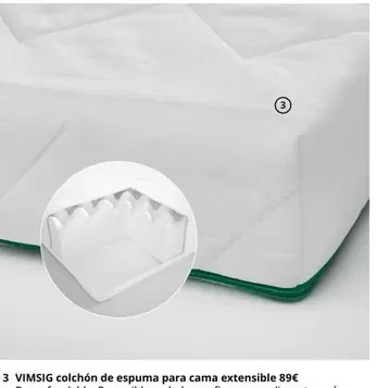 Oferta de Vimsi - Colchón De Espuma Para Cama Extensible por 89€ en IKEA