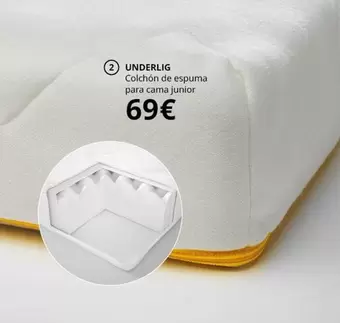 Oferta de Underlig - Colchón De Espuma Para Cama Ijin por 69€ en IKEA