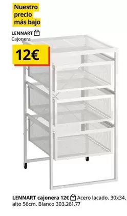 Oferta de Blanco - Lennart Cajonera por 12€ en IKEA