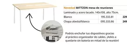 Oferta de Blanco - Mitizon Mesa De Reuniones por 249€ en IKEA