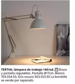 Oferta de Blanco - Tertial Lámpara De Trabajo por 14€ en IKEA