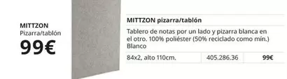 Oferta de Mittzon - Pizarra/Tablon por 99€ en IKEA