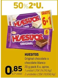 Oferta de Huesitos - Original Chocolate O Chocolate Blanco por 1,7€ en Coviran