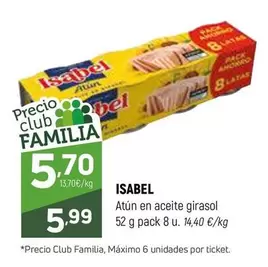 Oferta de Isabel - Atun En Aceite Girasol por 5,7€ en Coviran