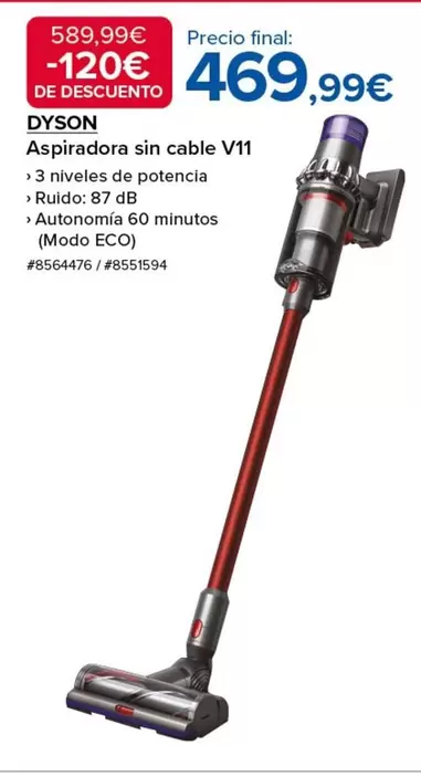 Oferta de Dyson - Aspiradora Sin Cable V11 por 469,99€ en Costco