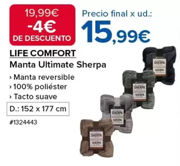 Oferta de Ultimate - Manta Ultimate Sherpa por 15,99€ en Costco