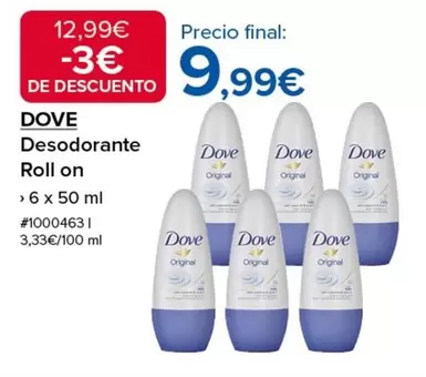 Oferta de Dove - Desodorante Roll On por 9,99€ en Costco