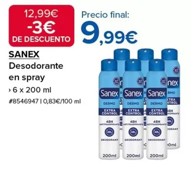 Oferta de Sanex - Desodorante En Spray por 9,99€ en Costco