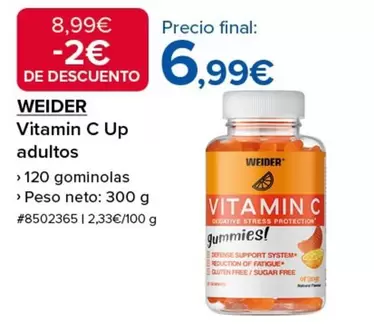 Oferta de Weider - Vitamin C Up Adultos por 6,99€ en Costco