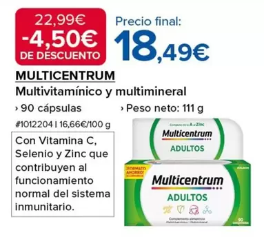 Oferta de Sistema - Multivitamínico Y Multimineral por 18,49€ en Costco