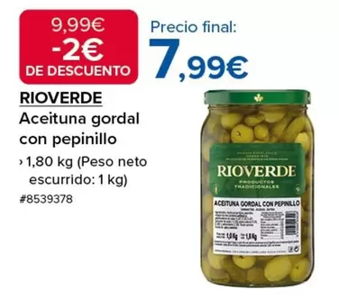 Oferta de Rioverde - Aceituna Gordal Con Pepinillo por 7,99€ en Costco