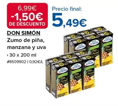 Oferta de Don Simón - Zumo De Pina Manzana Y Uva por 5,49€ en Costco