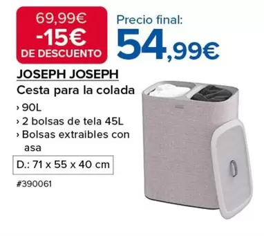 Oferta de Joseph Joseph - Cesta Para La Colada por 54,99€ en Costco