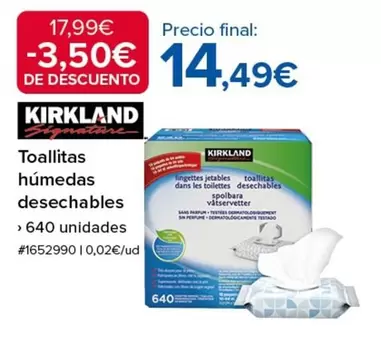 Oferta de Kirkland - Toallitas Humedas Desechables por 14,49€ en Costco