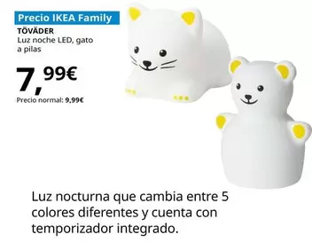 Oferta de Töväder Luz Noche Led por 7,99€ en IKEA