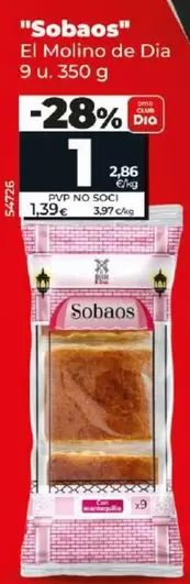 Oferta de El Molino De Dia - Sobaos por 1€ en Dia