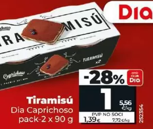 Oferta de Dia Caprichoso - Tiramisu por 1€ en Dia