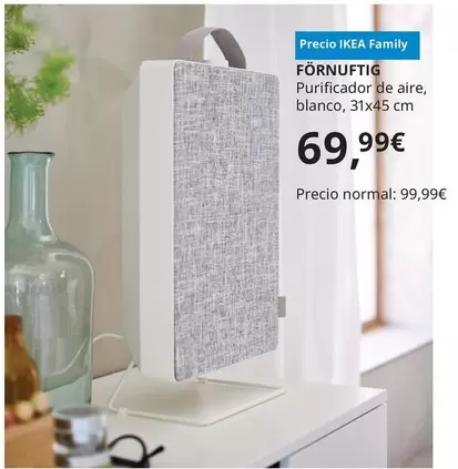 Oferta de Förnuftig Purificador De Aire por 69,99€ en IKEA