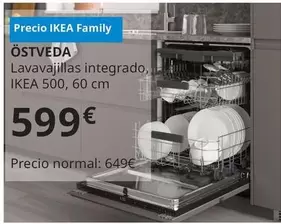 Oferta de Östveda Lavavajillas Integrado por 599€ en IKEA