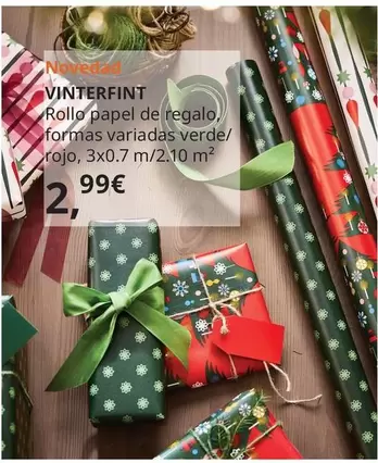 Oferta de Vinterfint Rollo Papel De Regalo Formas Variadas Verde/Rojo por 2,99€ en IKEA