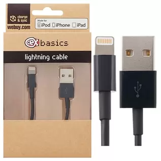 Oferta de CeX basics - Cable Lightning - USB Certificado Negro 1m por 10€ en CeX