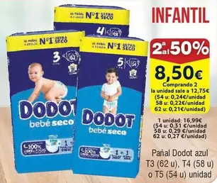 Oferta de Dodot - Pañal  Azul por 16,99€ en Froiz