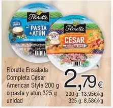 Oferta de Florette - Ensalada Completa Cesar American Style O Pasta Y Atún por 2,79€ en Froiz